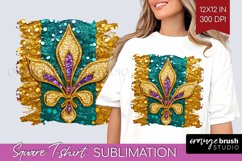 Mardi Gras Square Tshirt Background - Carnival PNG Product Image 1