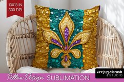 Mardi Gras Pillow Sublimation - Carnival Pillow Cover PNG Product Image 1