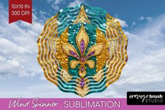 Mardi Gras Wind Spinner Sublimation PNG - Carnival Round Product Image 1