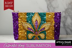 Mardi Gras Cosmetic Bag - Carnival Makeup Bag PNG Product Image 1