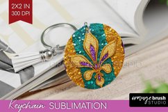 Mardi Gras Keychain PNG - Carnival Keychain Sublimation Product Image 1