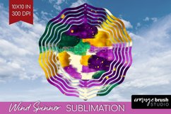 Mardi Gras Wind Spinner Sublimation PNG - Carnival Round Product Image 1