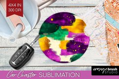 Mardi Gras Car Coaster - Carnival Coaster PNG Sublimation Product Image 1