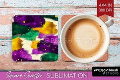 Mardi Gras Square Coaster - Carnival Coaster PNG Sublimation Product Image 1