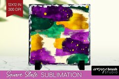 Mardi Gras Slate PNG - Carnival Square Slate Sublimation Product Image 1