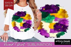 Mardi Gras Round Tshirt Background - Carnival PNG Product Image 1