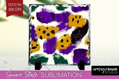 Mardi Gras Slate PNG - Carnival Square Slate Sublimation Product Image 1