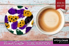 Mardi Gras Round Coaster - Carnival Coaster PNG Sublimation Product Image 1