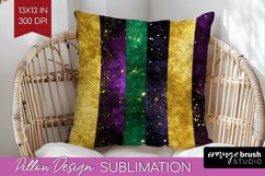 Mardi Gras Pillow Sublimation - Carnival Pillow Cover PNG Product Image 1