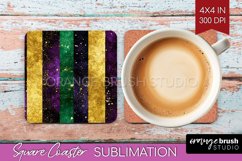 Mardi Gras Square Coaster - Carnival Coaster PNG Sublimation Product Image 1
