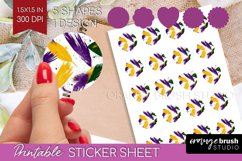 Mardi Gras Round Sticker - Carnival Printable Sticker Sheet Product Image 1