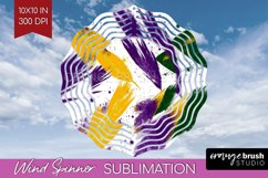 Mardi Gras Wind Spinner Sublimation PNG - Carnival Round Product Image 1