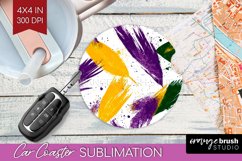 Mardi Gras Car Coaster - Carnival Coaster PNG Sublimation Product Image 1