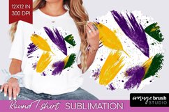 Mardi Gras Round Tshirt Background - Carnival PNG Product Image 1