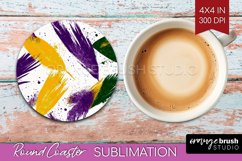 Mardi Gras Round Coaster - Carnival Coaster PNG Sublimation Product Image 1