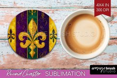 Mardi Gras Round Coaster - Carnival Coaster PNG Sublimation Product Image 1
