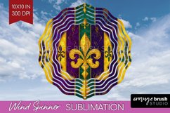 Mardi Gras Wind Spinner Sublimation PNG - Carnival Round Product Image 1