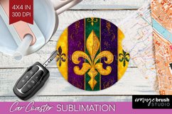 Mardi Gras Car Coaster - Carnival Coaster PNG Sublimation Product Image 1