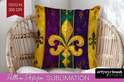 Mardi Gras Pillow Sublimation - Carnival Pillow Cover PNG Product Image 1