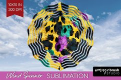 Mardi Gras Wind Spinner Sublimation PNG - Carnival Round Product Image 1