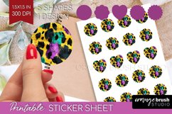 Mardi Gras Round Sticker - Carnival Printable Sticker Sheet Product Image 1