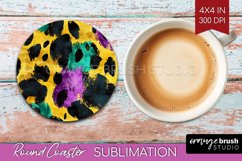 Mardi Gras Round Coaster - Carnival Coaster PNG Sublimation Product Image 1