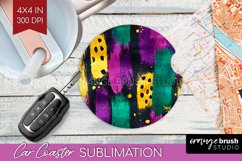 Mardi Gras Car Coaster - Carnival Coaster PNG Sublimation Product Image 1