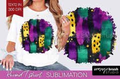 Mardi Gras Round Tshirt Background - Carnival PNG Product Image 1