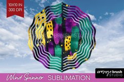 Mardi Gras Wind Spinner Sublimation PNG - Carnival Round Product Image 1