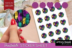 Mardi Gras Round Sticker - Carnival Printable Sticker Sheet Product Image 1