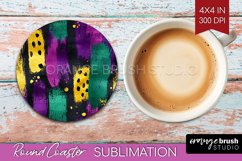 Mardi Gras Round Coaster - Carnival Coaster PNG Sublimation Product Image 1