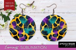 Mardi Gras Round Earrings - Carnival PNG Sublimation Product Image 1