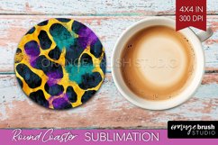 Mardi Gras Round Coaster - Carnival Coaster PNG Sublimation Product Image 1
