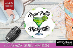 Margarita Cocktail Car Coaster Summer Drink Coaster PNG Product Image 1