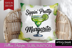Margarita Cocktail Pillow Sublimation Summer Drink Pillow Product Image 1