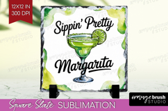 Margarita Cocktail Slate PNG Summer Drink Square Slate Product Image 1