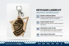 Medieval Helmet Geometric Keychain SVG | Knight Design Product Image 1