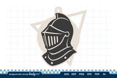 Medieval Helmet Geometric Keychain SVG | Knight Design Product Image 3