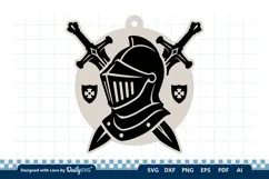 Medieval Sword and Helmet Keychain SVG Product Image 3