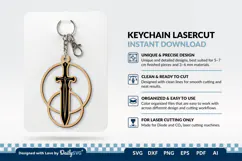 Medieval Sword Keychain SVG | Knight Sword Cut File Product Image 1
