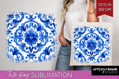 Mediterranean Tote Bag - Italian Tile Tote Bag PNG Product Image 1