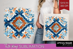 Mediterranean Tote Bag - Italian Tile Tote Bag PNG Product Image 1