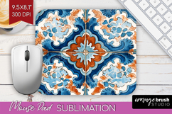 Mediterranean Mouse Pad Sublimation - Italian Tile Mousepad Product Image 1