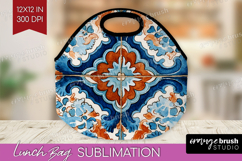 Mediterranean Lunch Bag - Italian Tile Lunch Bug PNG Product Image 1