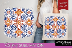 Mediterranean Tote Bag - Italian Tile Tote Bag PNG Product Image 1