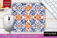 Mediterranean Mouse Pad Sublimation - Italian Tile Mousepad Product Image 1