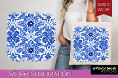 Mediterranean Tote Bag - Italian Tile Tote Bag PNG Product Image 1