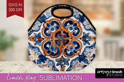 Mediterranean Lunch Bag - Italian Tile Lunch Bug PNG Product Image 1