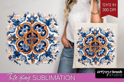 Mediterranean Tote Bag - Italian Tile Tote Bag PNG Product Image 1