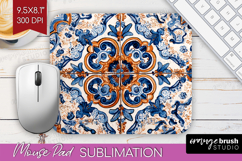 Mediterranean Mouse Pad Sublimation - Italian Tile Mousepad Product Image 1